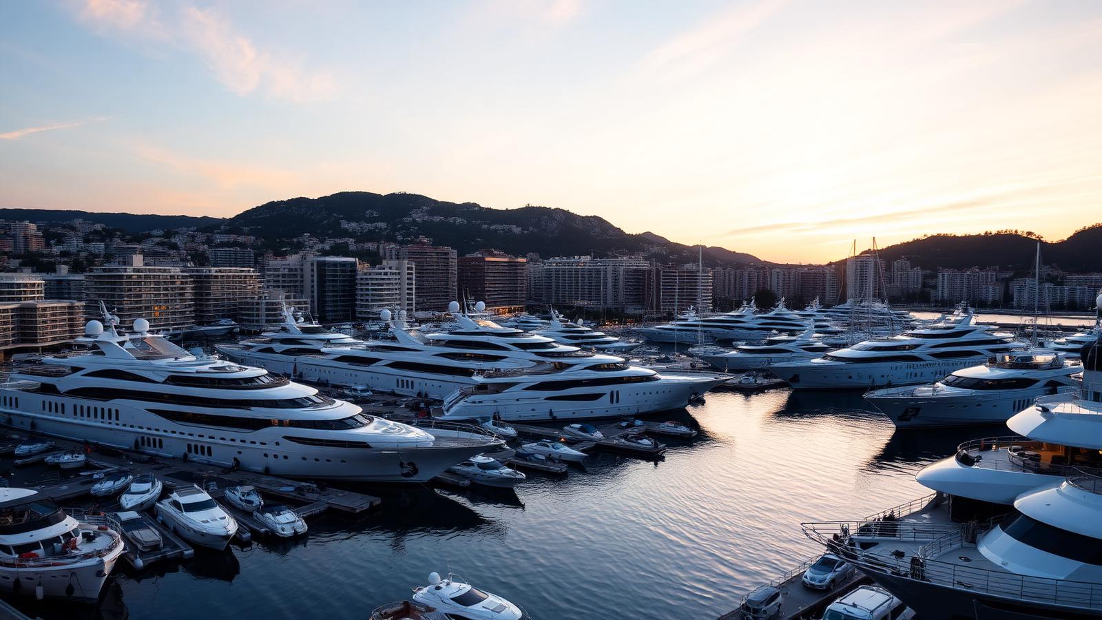 Port de Monaco au coucher du soleil