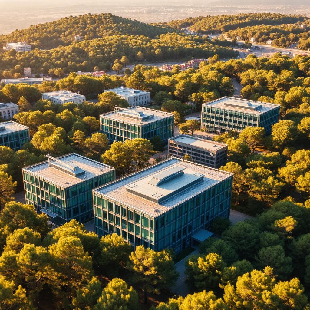 Vue aérienne du parc de Sophia Antipolis